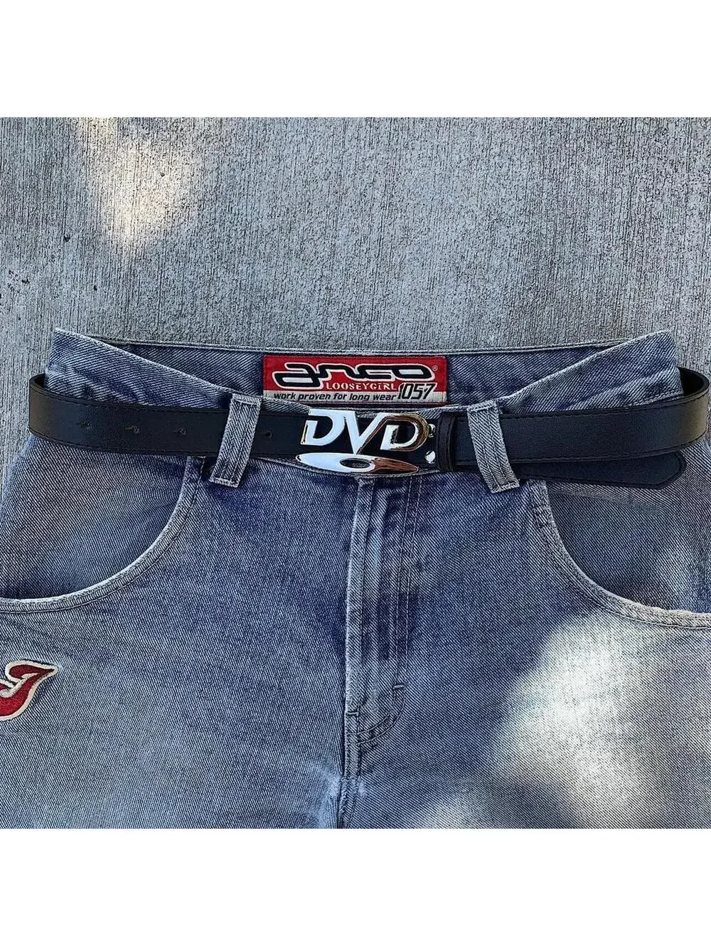 Dvd 📀 Belt Buckle Black Leather Belt